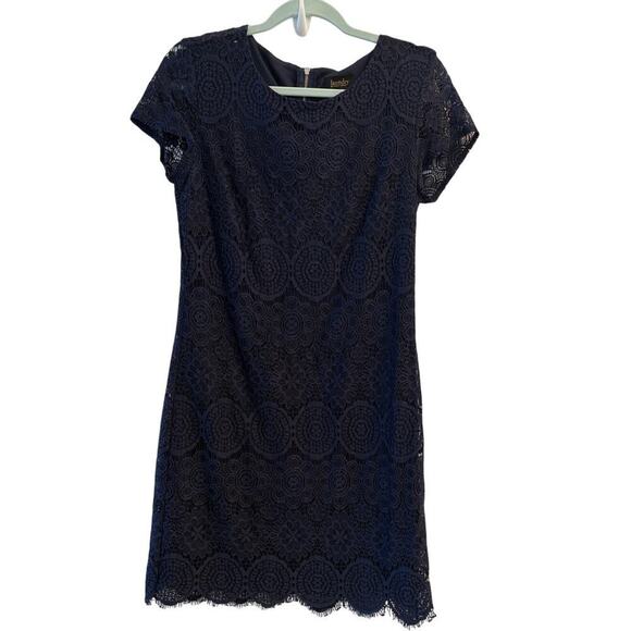 Laundry By Shelli Segal Dresses & Skirts - Laundry by Shelli Segal Size 6 Navy Blue Crochet Overlay Dress Classic Preppy